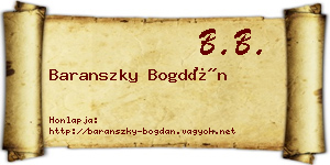 Baranszky Bogdán névjegykártya